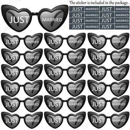 12-120 Pcs Wedding Heart Sunglasses Mr/Ms Bride Glasses Wedding Gift for Guest Bridesmaid Heart Glasses Just Married Party Favor