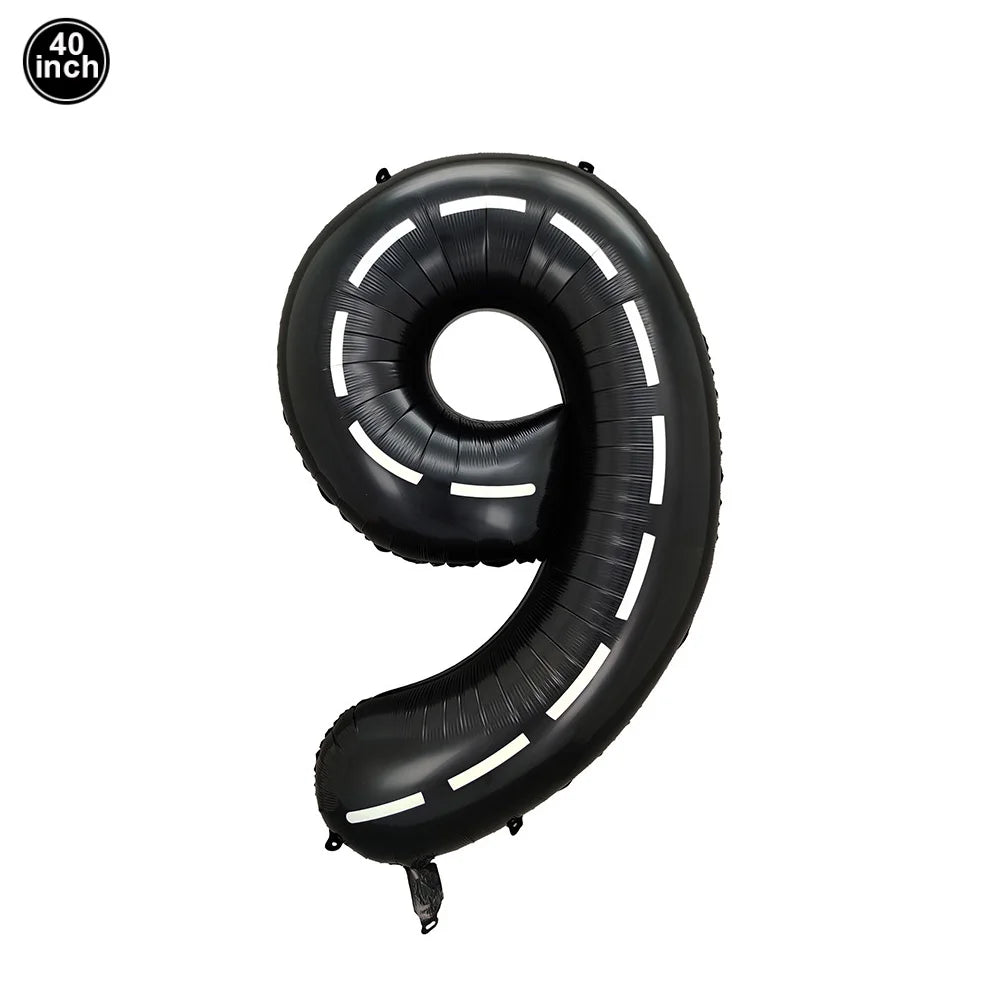 40'' Number Race Car Balloon Racetrack Balloon Truck Bike Wheels Tire Racing Car Theme Party Supplies Boys' Birthday Party Favor