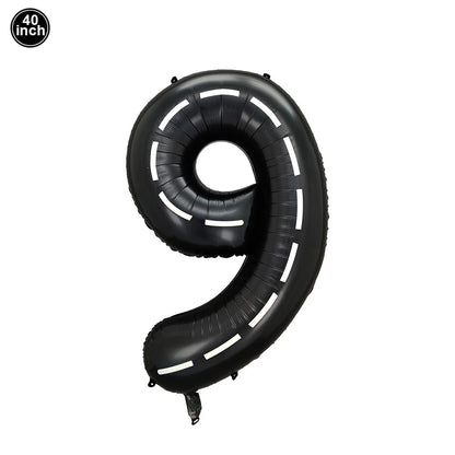40'' Number Race Car Balloon Racetrack Balloon Truck Bike Wheels Tire Racing Car Theme Party Supplies Boys' Birthday Party Favor