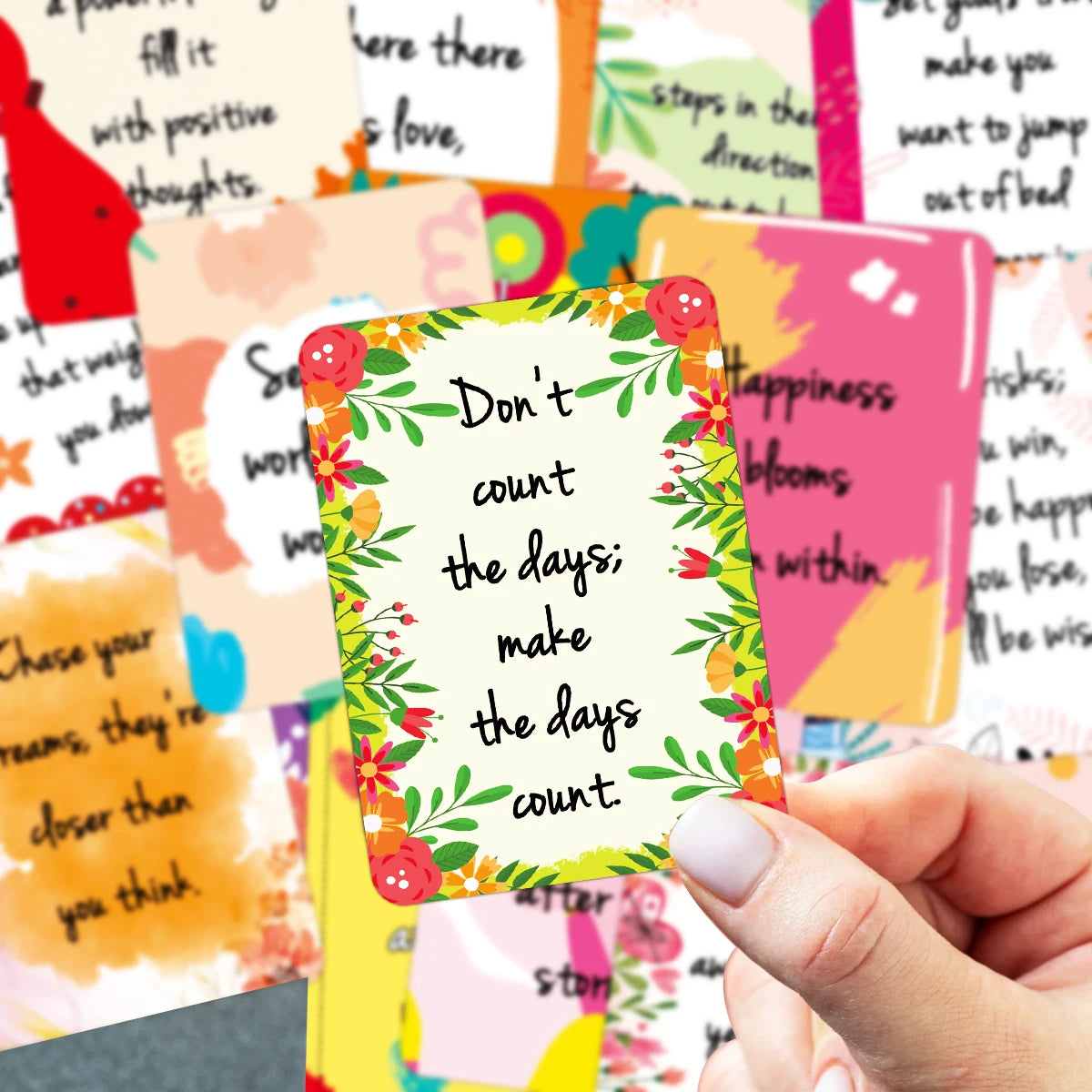 50pcs Uplifting Positive Affirmation Cards, Mini Note Card for Lunch Box, Colorful Motivational Cards with Inspirational Quotes