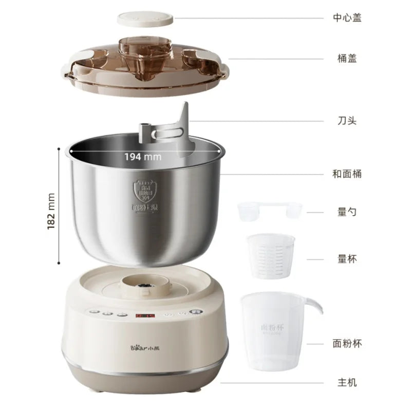 3.5L Electric Dough Mixer Household Small Automatic Dough Kneading Machine Microcomputer Intelligent Control Vertical Food Mixer