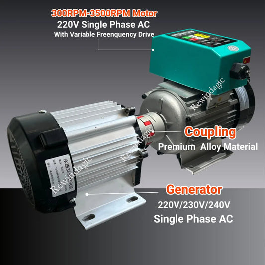 High Efficiency 5000W 10KW 20KW 220V Alternator Permanent Magnet Generator With Variable Frenquency Drive Motor Household Load