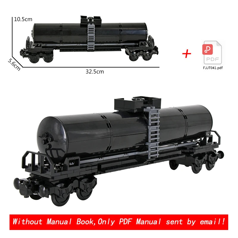 MOC City Creative Idea Train Base Boiler transport vehicle Carriage Building Block Bricks Kids DIY High-tech Creative Toys