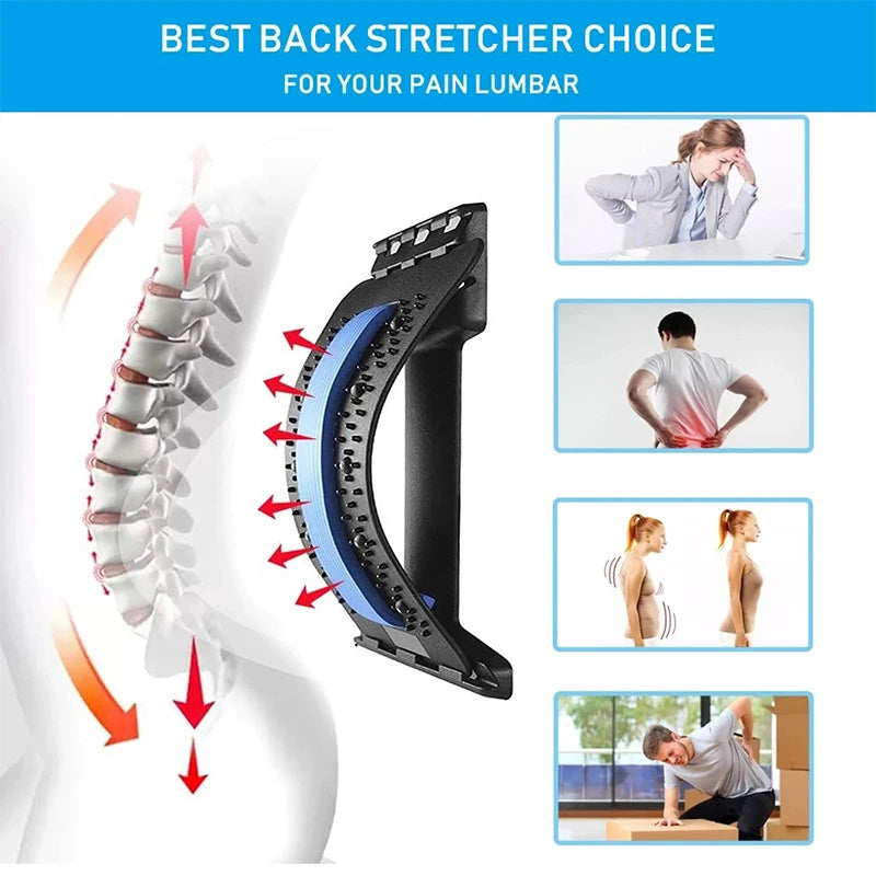 Back Magnetic Back Massage Muscle Relax Stretcher Posture Therapy Corrector Stretch Spine Stretcher Lumbar Support Pain Relief