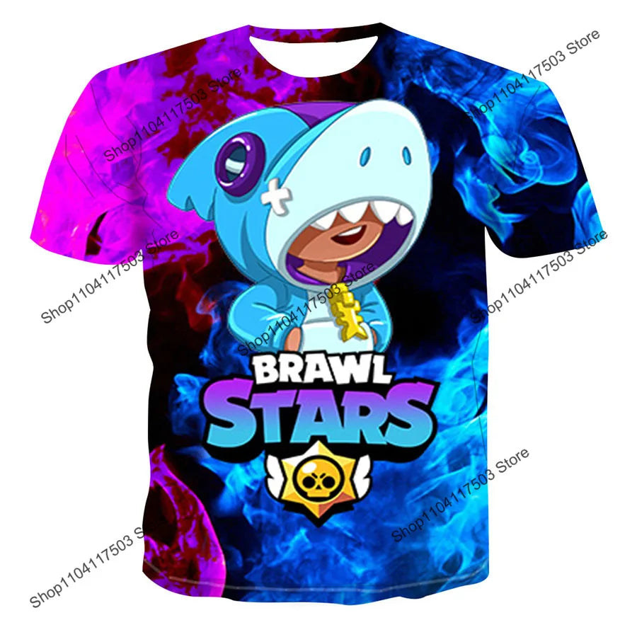 Kids' Game Character Graphic T-Shirt | Short Sleeves & Crew Neck | Casual Wear & Streetwear