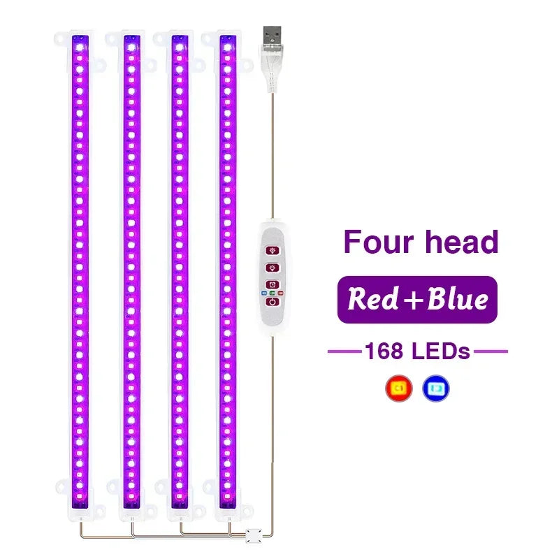 LED Grow Light 5V USB Plug Full Spectrum Led Bar Lamp for Plants High Luminous Efficiency 30cm for Grow Tent Greenhouses Flowers