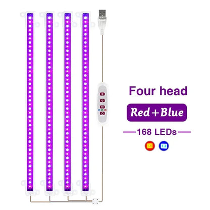 LED Grow Light 5V USB Plug Full Spectrum Led Bar Lamp for Plants High Luminous Efficiency 30cm for Grow Tent Greenhouses Flowers