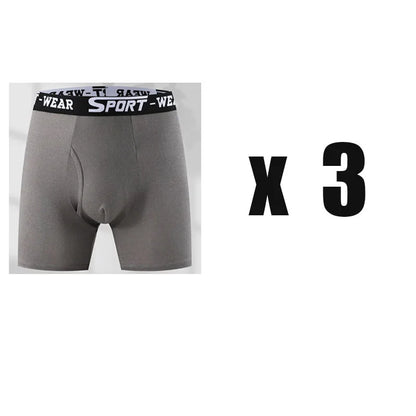 3 Pcs/Lot Fashion Solid Color Men's Underwear, Vibrant Waistband, Comfortable Flat Front, Quick-Drying Sports Breathable Shorts