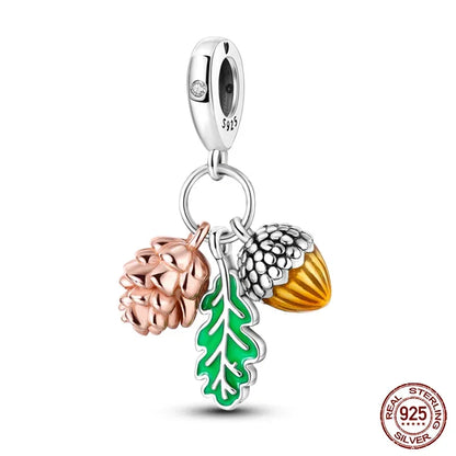 925 Sterling Silver Fashion Bee Honey Jar Sunflower Autumn Series