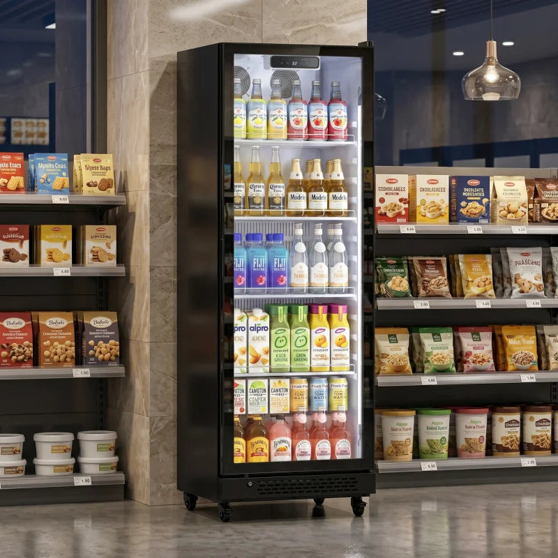 Commercial Upright Beverage Refrigerated Display Cabinet Refrigerator and Freezer Fresh-Keeping Vertical Single Door