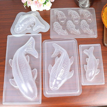 Fish Mold 3D Koi Fish Shape Plastic Cake Chocolate Jelly Mould Mold DIY Soap Handmade Sugarcraft Mold Baking Molds форма рыба