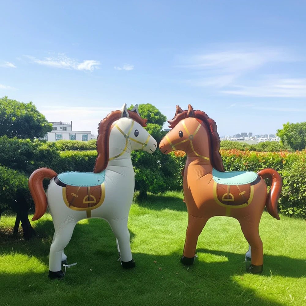Giant Horse Standing Balloon Oversize Brown Horse for Western Cowboy Rodeo Themed Birthday Party Baby Shower Decoration Supplies