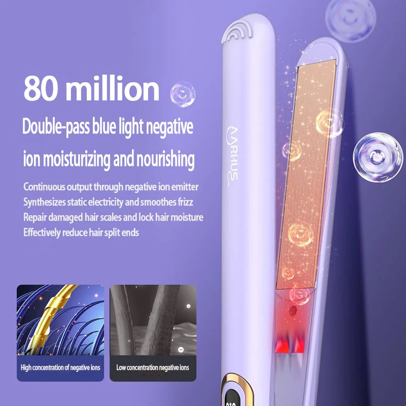 Professional Safe Hair Straightener Curler 2 In 1, 10 Seconds Fast Heating Hair Plate, High Quality Hair Styling Tools