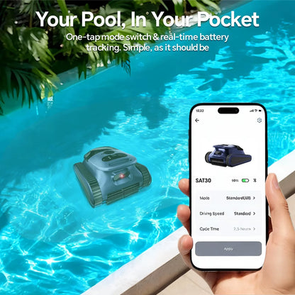 Seauto Crab Pro Robotic Pool Vacuum, Wall-Climbing Robot, Suitable for Walls and Floors of 2000 Square Feet