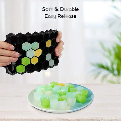 Honeycomb Ice Cube Trays with Lid Silicone Ice Cube Tray 37 Grids Reusable Ice Molds Ice Cube Mould for Coffee Whiskey Cocktails