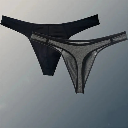 Sports Solid Men Thong Male Cotton Breathable G-String Seamless No Trace Sports Panties Sexy T-back Exotic Lingerie Plus Size