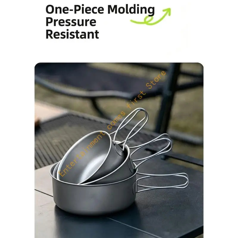 Outdoor Meal Bowl for Camp Cooking, Metal Camping Bowl with Wire Handle, Textured Finish and Camp Use for Backpackers and