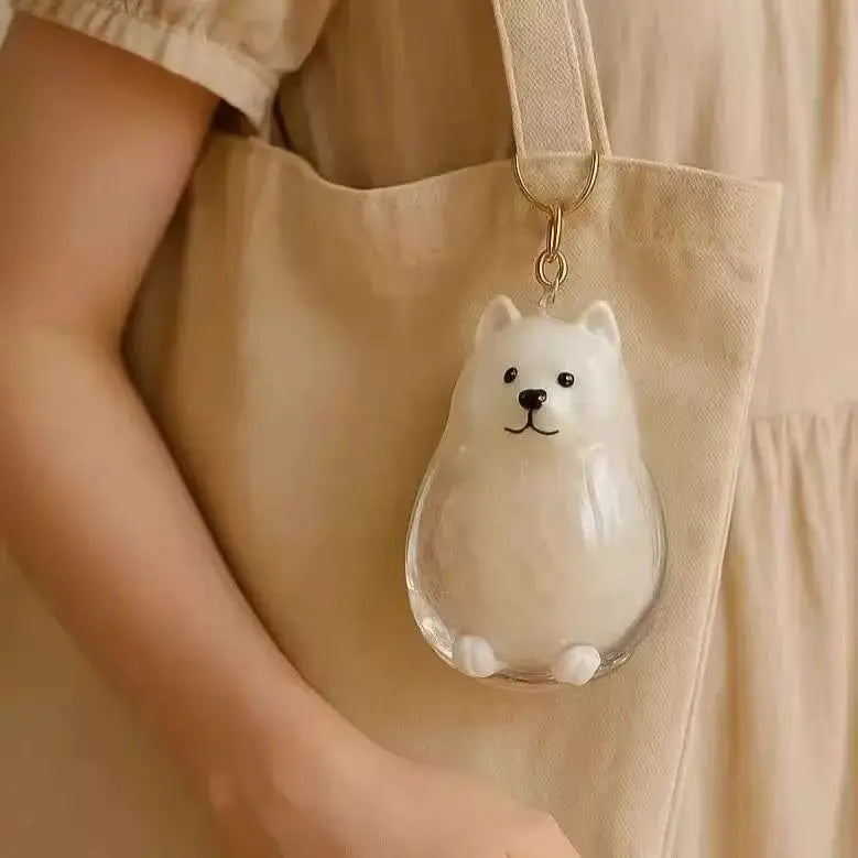 Animal Zinc Alloy 3D Pet Keychain Charm | DIY Dog Hair Storage Pendant | Bag & Keyring Accessory