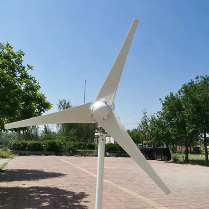 Low Noise 4KW Horizontal Axis Wind Power Generator 24V 48V Built‑in MPPT Controller Small Home Wind Energy System From factory