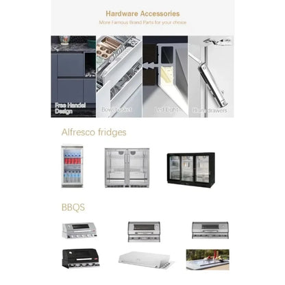 Customized Modular Outdoor Kitchen Island Premium Modular 304 Stainless Steel Outdoor Kitchen Cabinets Anti-Rust Cabinets