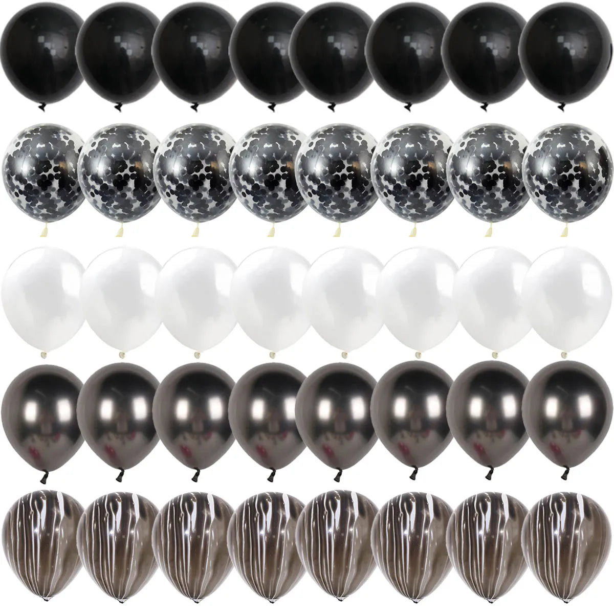 Black Metal Latex Confetti Balloon 30 40 50th Birthday Decoration Matte Globos New Year Wedding Birthday Party Baby Shower Decor