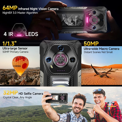 Ulefone Armor 30 Pro 5G Rugged Phone 6.9" 120Hz 32GB+512GB 12800mAh Night Camera 64MP NFC 66W Android 14 Smartphone