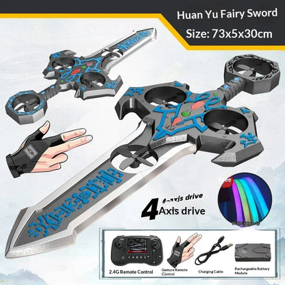 73cm Dual Control Control Flying Drone For Kids Rc Hand Sensing Remote Control Airplane Toy With Led Lights Easy To Fly Indoor