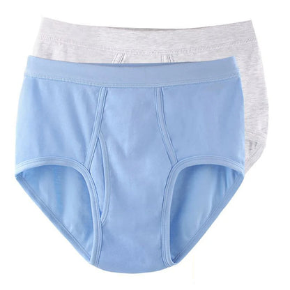 2Pcs/lot Men's Underwear 100%Cotton Briefs Sexy U Pouch Solid Color High Waist Panties Breathable Comfortable Male Underpants