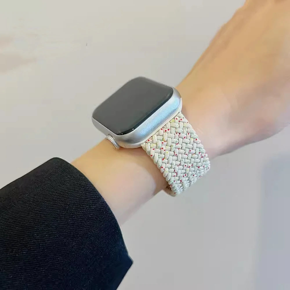 Band For Apple watch Series 10 11 46mm 42mm 9 7 8 5 SE 6 44mm 45mm 40mm 41mm Ultra 49mm bracelet correa Braided Solo Loop Strap