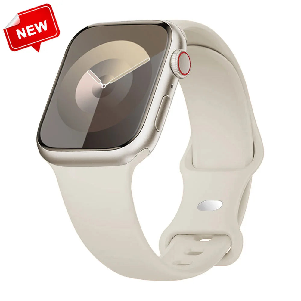 Silicone Strap For Apple Watch Bands 40mm 44mm 46mm 45mm 41mm 49mm 42 Correa Bracelet iWatch series ultra3 2 7 8 9 se 10 11 band