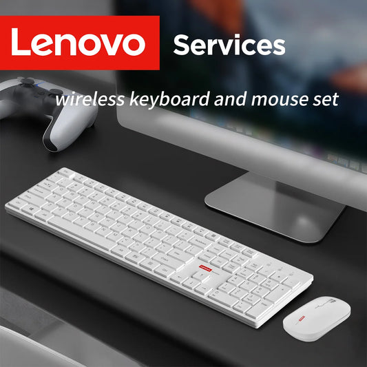 Lenovo Wired Mouse and Keyboard Set Classic Black Office Business Home Use Mouse 104Keys Silent Quiet Keyboard Combo for Laptop