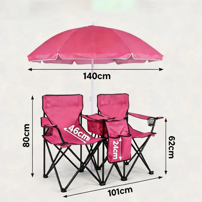 Factory direct sales outdoor leisure beach chair sunshade ice pack double  portable camping chair folding  wholesale