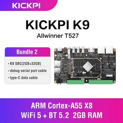 KICKPI K9 Single Board Computer,Allwinner T527 Android Embedded Development Board Linux System IoT Gateway
