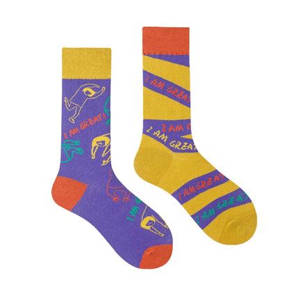 1 Pair Man Women Sock Original AB Tide Socks Colorful Cat Dog Koala Cow Cotton Socks Four Seasons Unisex Socks for Birthday Gift