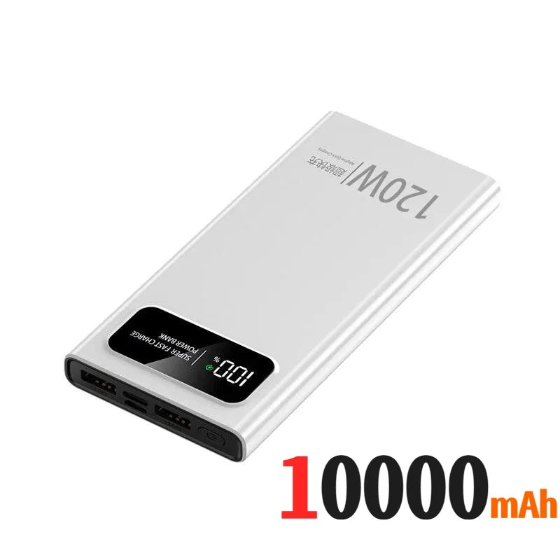Lenovo 500000mAh Power Bank 120W High Capacity Digital Display Super Fast Charging Powerbank For iPhone Huawei Samsung 2026 New