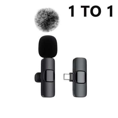 Lavalier Wireless Microphone 80mAh Rechargeable Battery Clip-On Podcast Mic for Streaming Vlogging Voice Recording Plug & Play