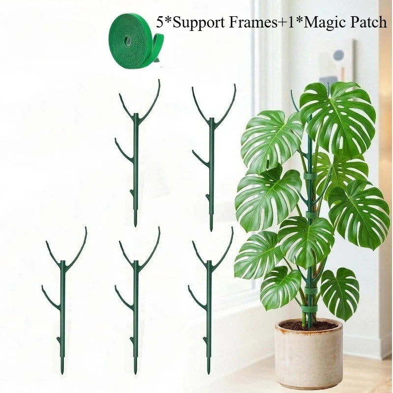 Monstera Plant Support Stakes 5 Support Frames and 1 Roll Velcro, Garden Stakes Designed Specifically Climbing Plant Stems