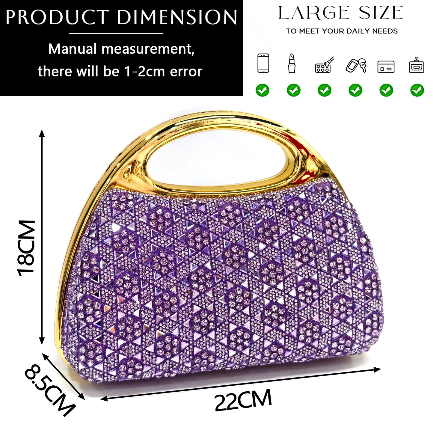 Chic Light Purple Rhinestone Peep-Toe High Heel Sandals and Bag Set for Women –Elegant Italian Party Shoes Perfect for Weddings