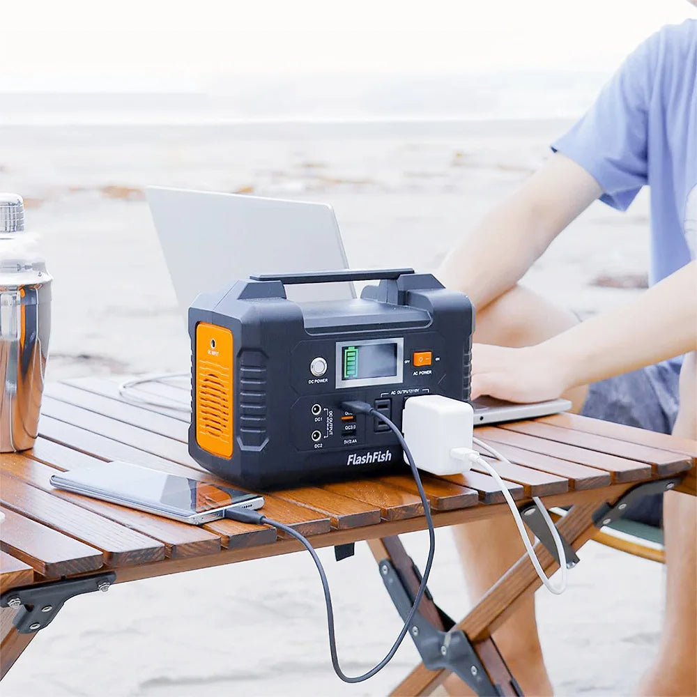 FlashFish E200 151Wh Portable Power Station 200W Pure Sine Wave Solar Generator, 40800mAh Battery Backup with AC/DC/USB Outputs, 7 Devices Charging, for Camping, Travel, Emergency, Outdoor Use