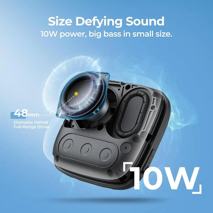 Tribit StormBox Micro 2 Portable Speaker, 10W Loud Bass IP67 Waterproof, Bluetooth 5.3 Bike Speaker, 12H Playtime TWS for Hiking