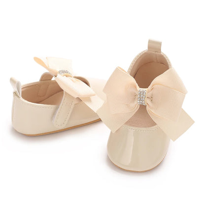 Cute Princess Baby Shoes Spring and Autumn Edition Butterfly Bow Decoration PU Soft Bottom Suitable for 0-1 Year Old Baby