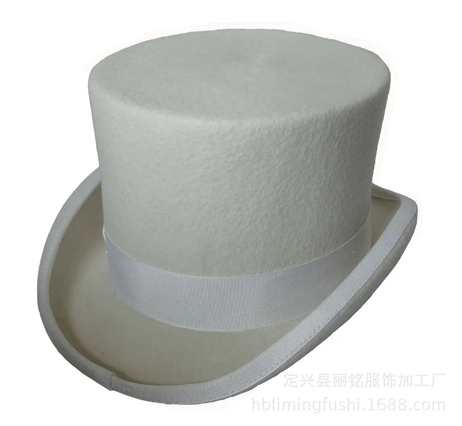 100% Wool Magic Top Hat & President Derby, Felt Jazz Cap & Equestrian Style, Gentleman Formal Hat Collection