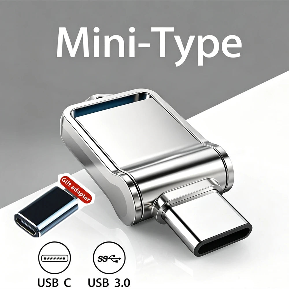 Mini 512GB OTG USB Flash Drive USB 3.0 Type C For iPhone iPad 32G 128GB 256GB Pendrive Samsung Android Laptop Memory Phone Stick
