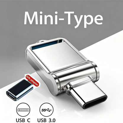 Mini 512GB OTG USB Flash Drive USB 3.0 Type C For iPhone iPad 32G 128GB 256GB Pendrive Samsung Android Laptop Memory Phone Stick