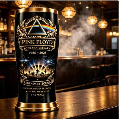 Pink Floyd 60th Anniversary Beer Mug The Dark Side Of The Moon Rock Band Drinking Cup Gothic Black Gold Barware For Fans Gift