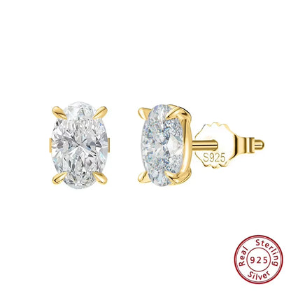 ORSA JEWELS Exquisite 925 Sterling Silver Zircon Earrings for Women Shiny 8A Premium Cubic Zirconia Earrings Party Jewelry LZE03
