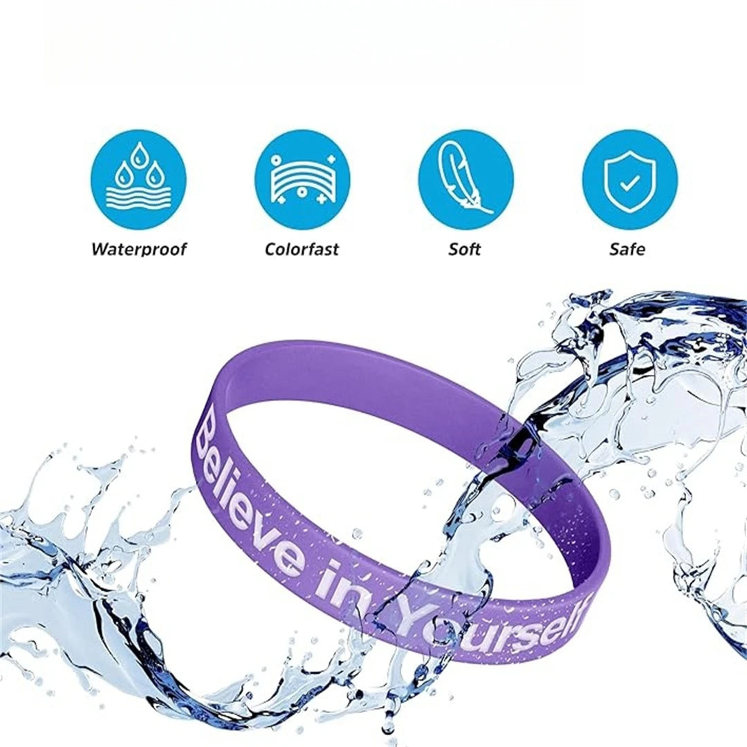 Motivational Silicone Wristbands Rubber Band Bracelets Fun Motivational Wristbands for Children and Adults