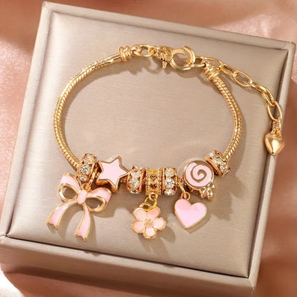 adjustable heart shaped bracelet Women bow heart shaped fashion bracelet jewelry daily accessories Valentine Day gifts