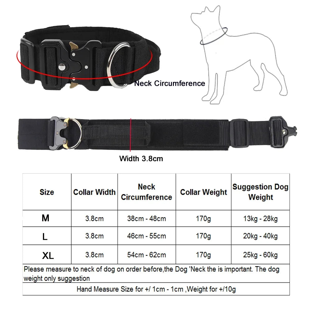 Tactical Dogs Collars with Handle Heavy Duty Military Dog Collar for Medium Large Dogs Collar with Quick Release Pets Collar