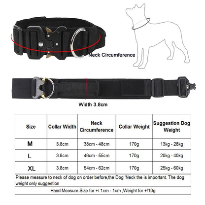 Tactical Dogs Collars with Handle Heavy Duty Military Dog Collar for Medium Large Dogs Collar with Quick Release Pets Collar